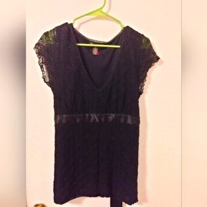 INC International Concepts Women's XL Black Lace Top